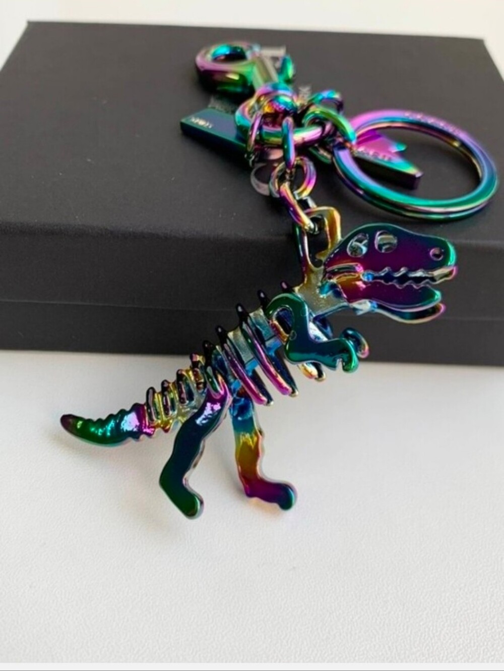 NWT COACH  Rexy Oilslick Rainbow Bag Charm